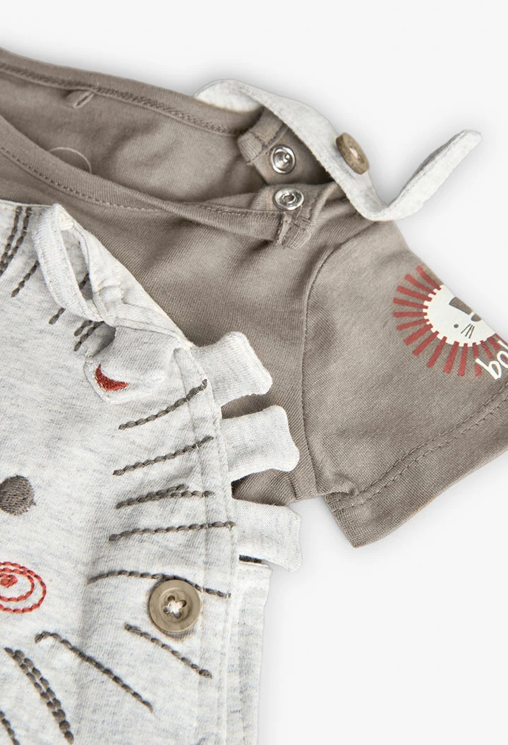Set di maglietta a maglia per neonato in colore marrone.