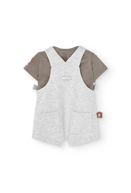 Set di maglietta a maglia per neonato in colore marrone.