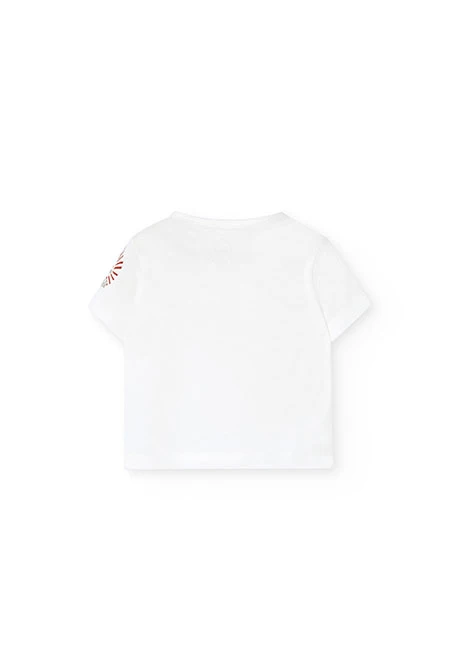 Conjunto combinado de malha para bebé menino em laranja e branco com design de xadrez.