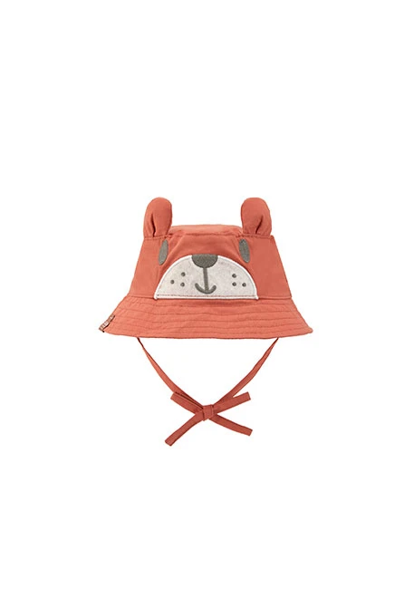 Gorro de sarga para bebé en color naranja