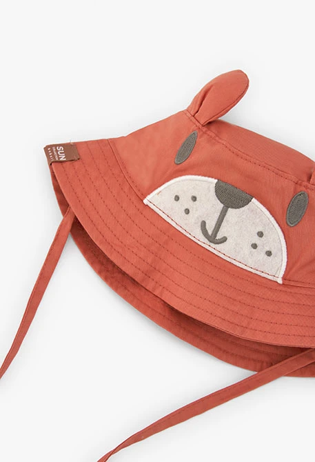 Gorro de sarga para bebé en color naranja