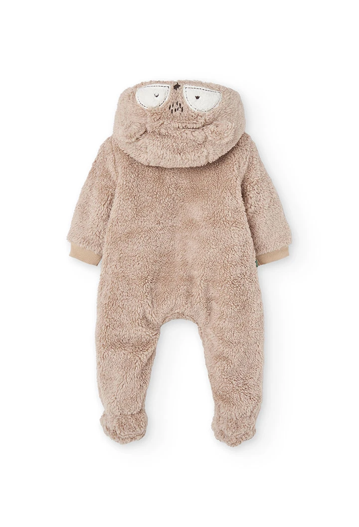 Barboteuse en tricot beige pour bébé