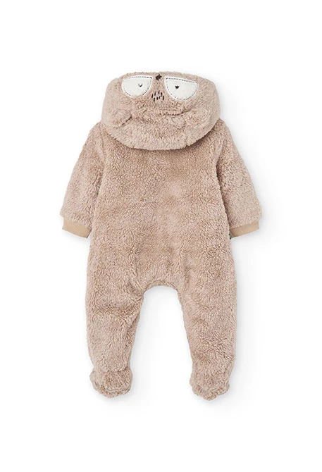 Barboteuse en tricot beige pour bébé