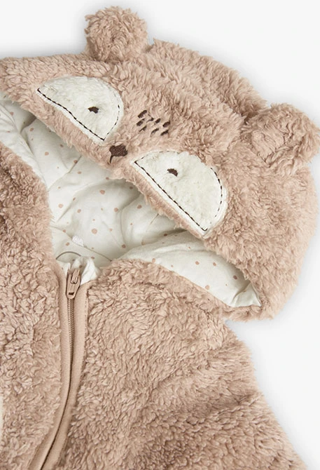 Barboteuse en tricot beige pour bébé