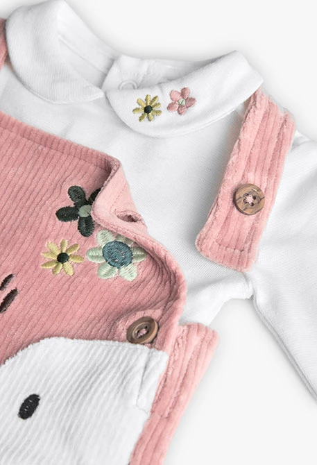 Conjunto bebé rosa flores