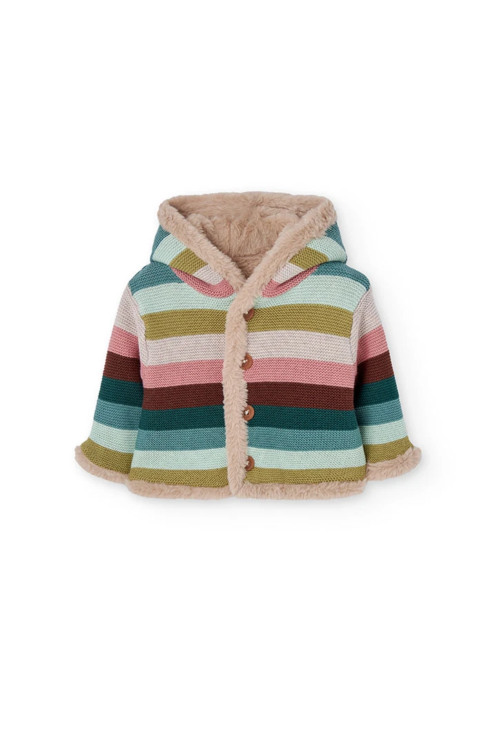 Beige reversible baby jacket