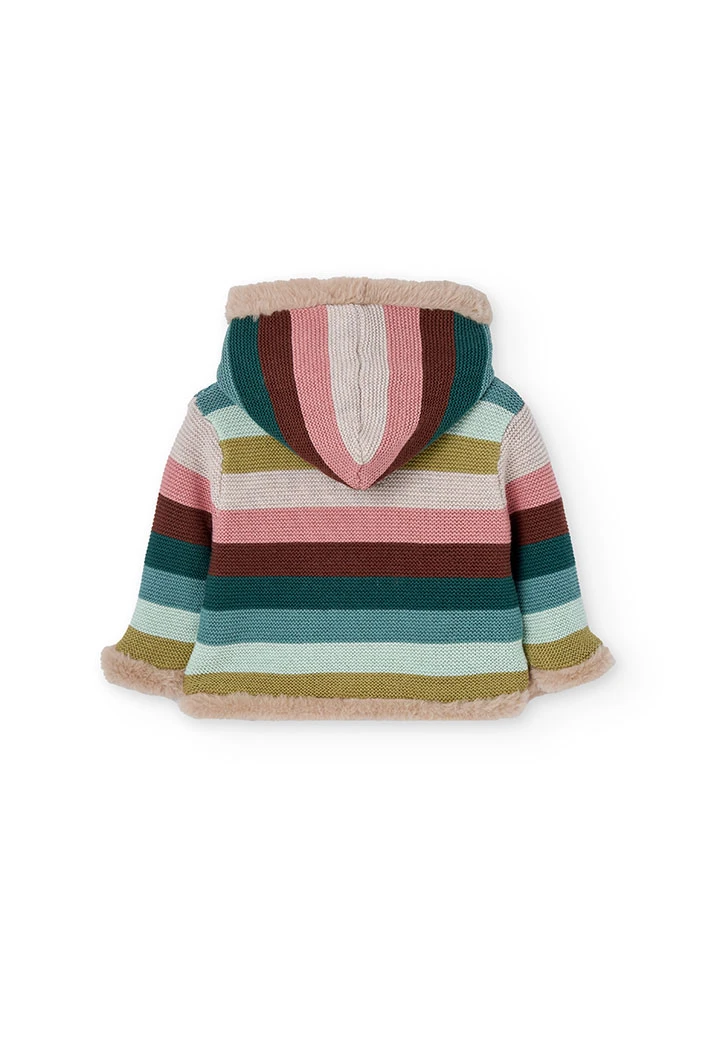 Beige reversible baby jacket