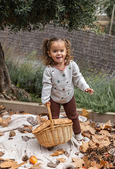 Ensemble bébé imprimé beige