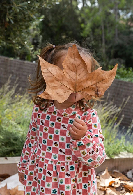 Robe en maille à carreaux rose pour bébé
