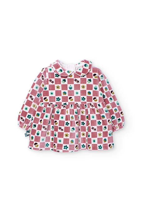 Vestit de nadó punt quadres rosa