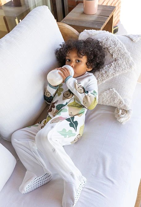 Pijama pour bébé en interlock blanc