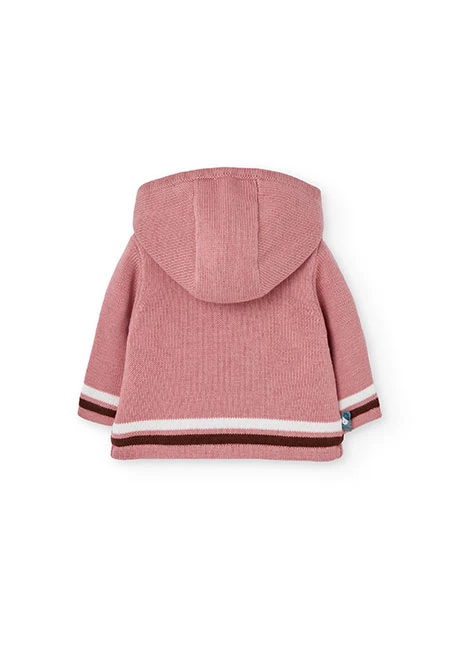 Gilet en maille bébé rose