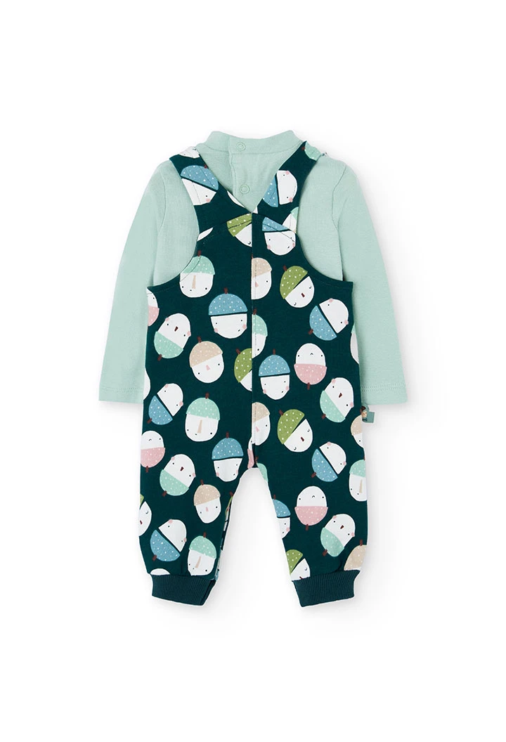 Hellgrünes Strickset für Babys mit Muster