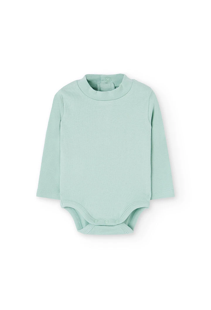 Light green printed knit baby outfit