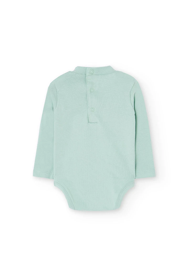 Hellgrünes Strickset für Babys mit Muster