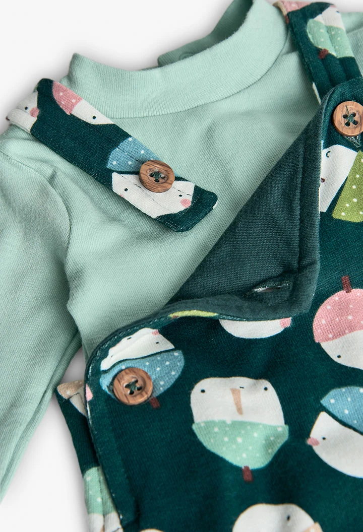 Ensemble en tricot pour bébé vert clair imprimé