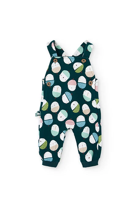 Conjunto de malha bebé verde claro estampado