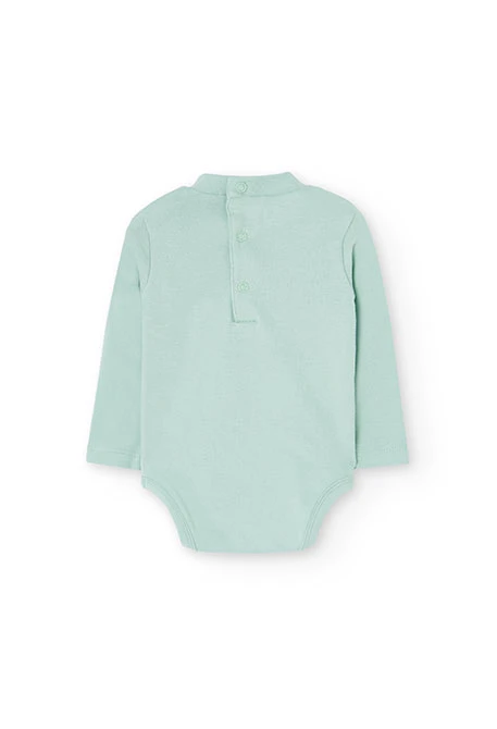 Conjunto de malha bebé verde claro estampado