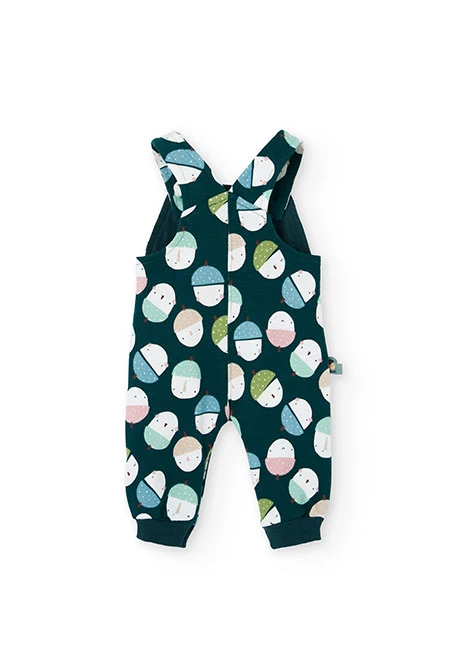 Conjunto de malha bebé verde claro estampado