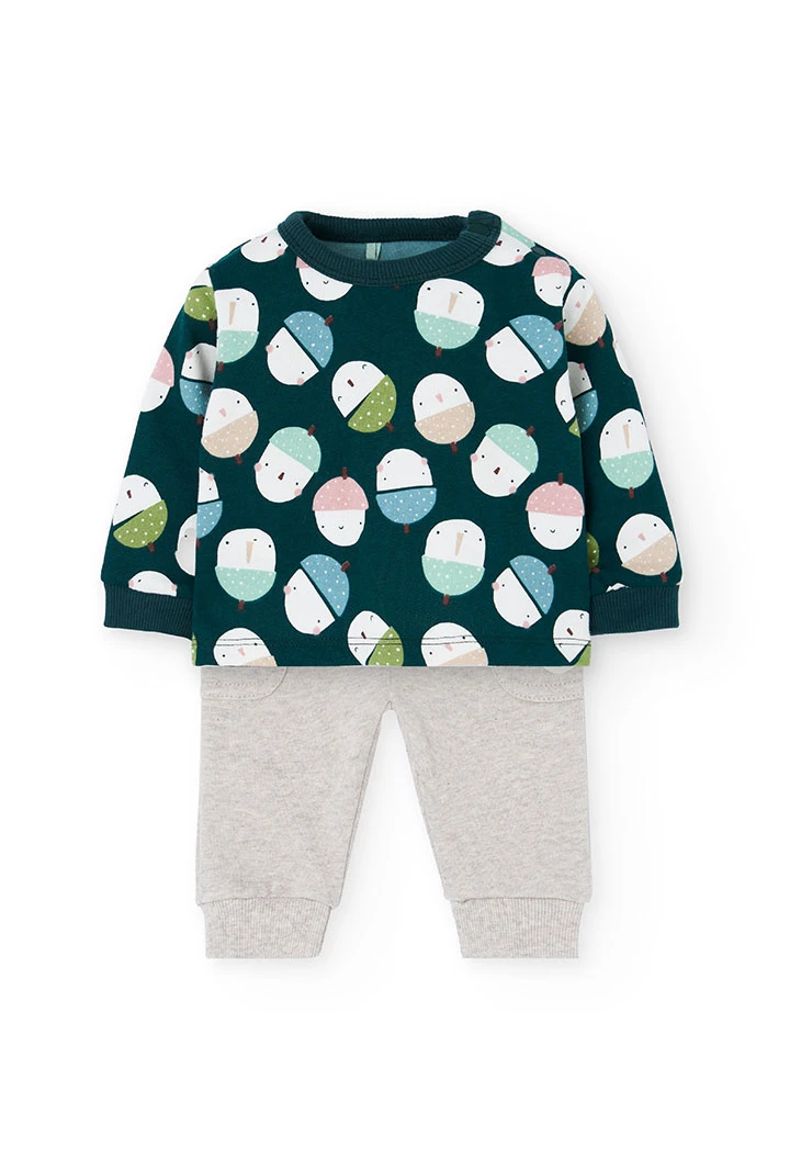 Conjunto de malhas bebé bolotas sorridentes