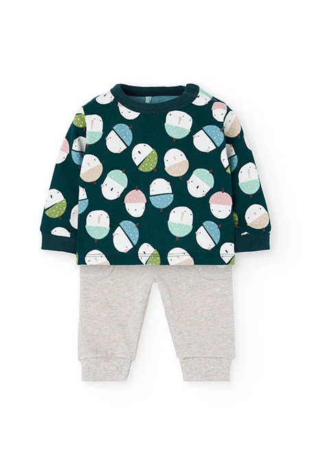 Conjunto de punto bebé bellotas sonrientes