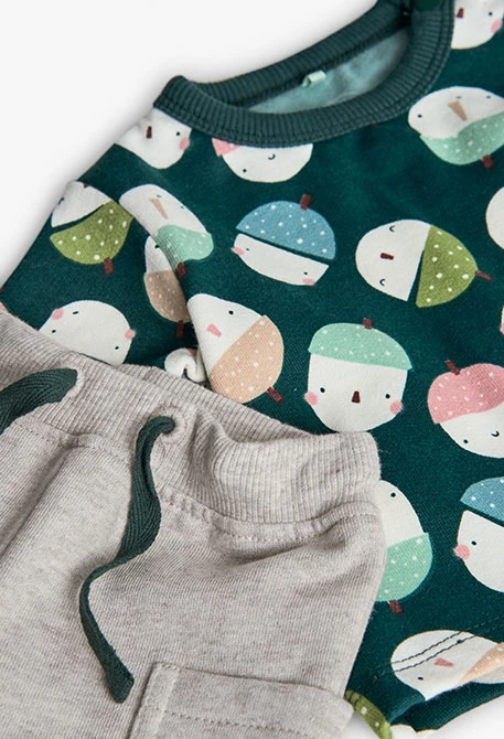 Conjunto de malhas bebé bolotas sorridentes