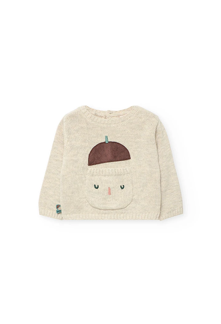 Ensemble en tricot pour bébé beige