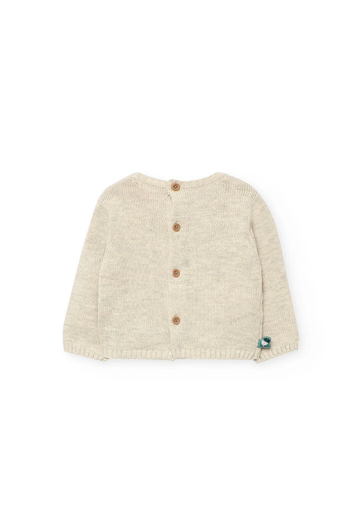 Completo in maglia per neonati beige