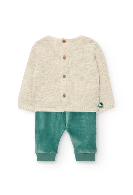 Ensemble en tricot pour bébé beige