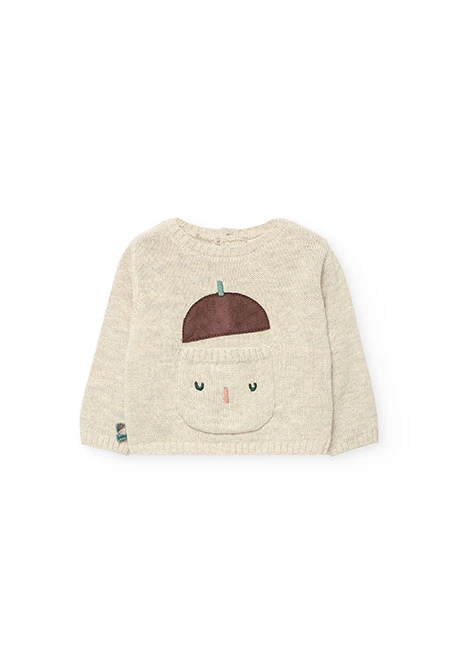 Conjunto de malha bebé bege