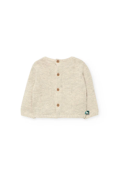 Conjunto de malha bebé bege