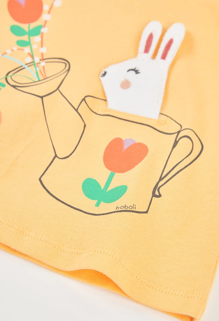 Conjunto bebé camiseta e calças de algodão