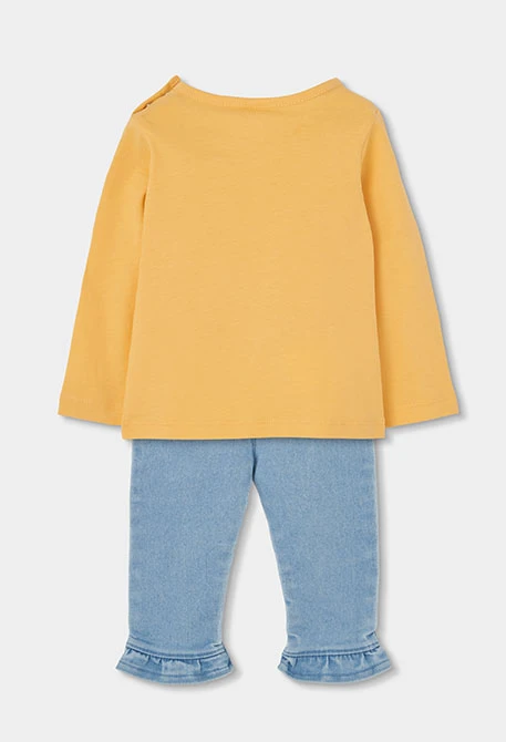 Completo per neonato con maglietta e pantalone in cotone