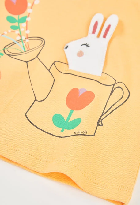 Conjunto bebé camiseta e calças de algodão