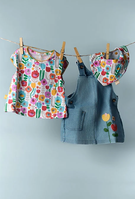 Vestito neonato in denim