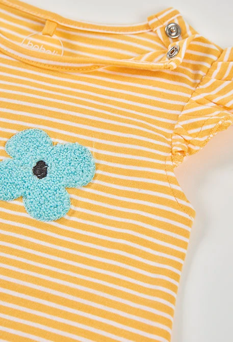 Baby cotton sleepsuit in yellow