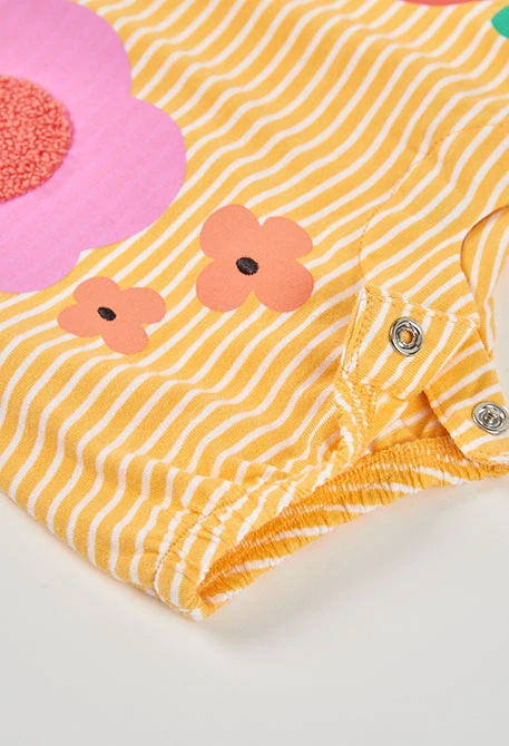 Baby cotton sleepsuit in yellow