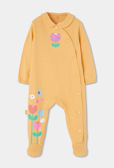 Pijama per a nadó cotó groc