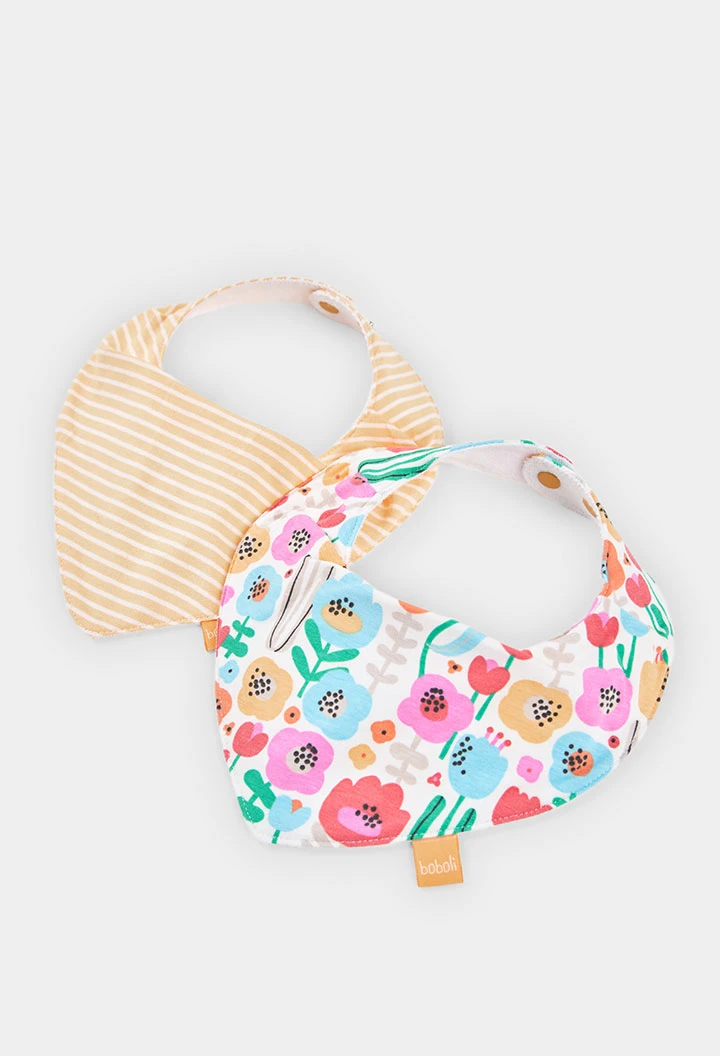 Pack de 2 bavoirs pour bébé en coton imprimé