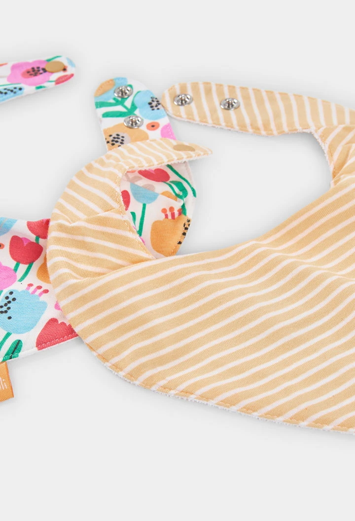 Pack of 2 printed cotton baby bibs