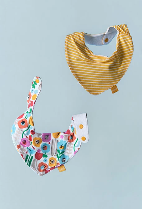 Pack de 2 bavoirs pour bébé en coton imprimé