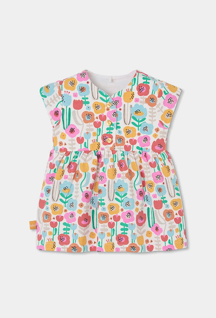 Vestido bebé punto estampado flores
