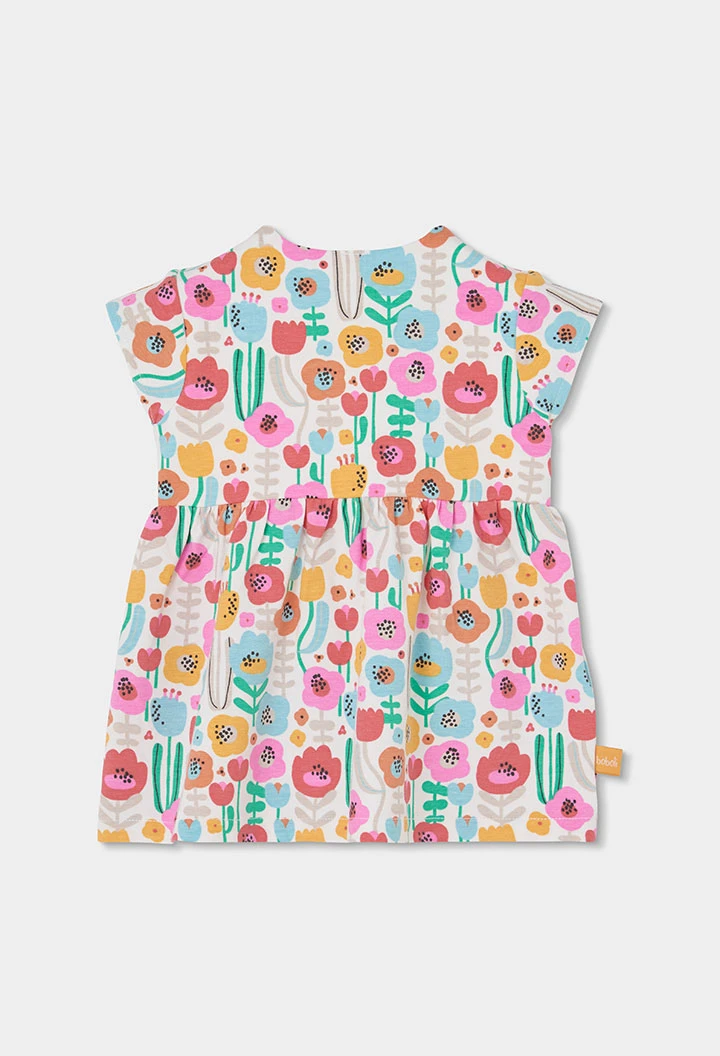 Vestito neonato in maglia con stampa floreale