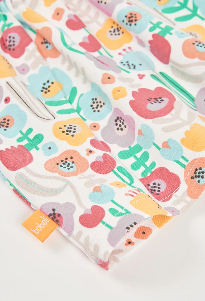 Vestido bebé malha estampado flores
