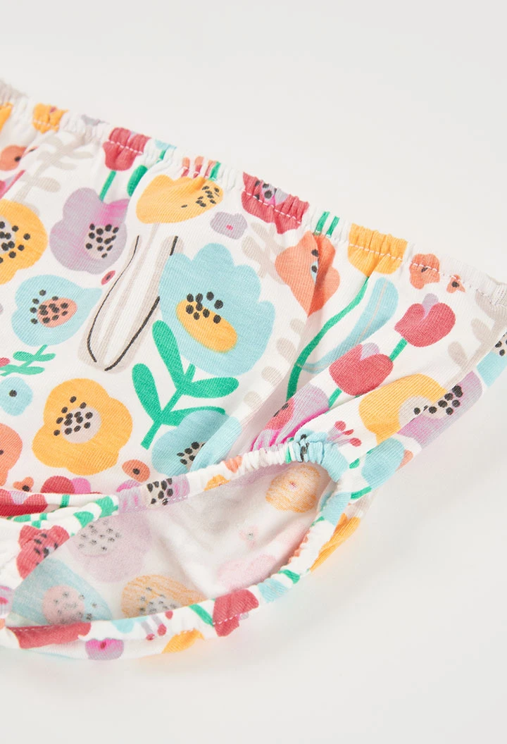 Baby knitted dress with floral print