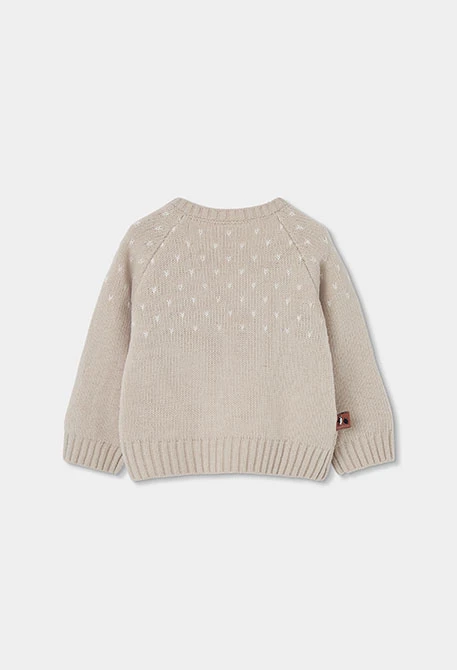 Beige penguin print baby set