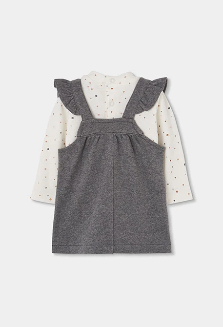Conjunto punto bebé niña gris vigoré con pingüino