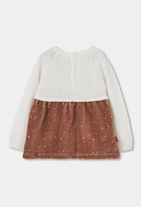 White knitted dress combined with penguin
