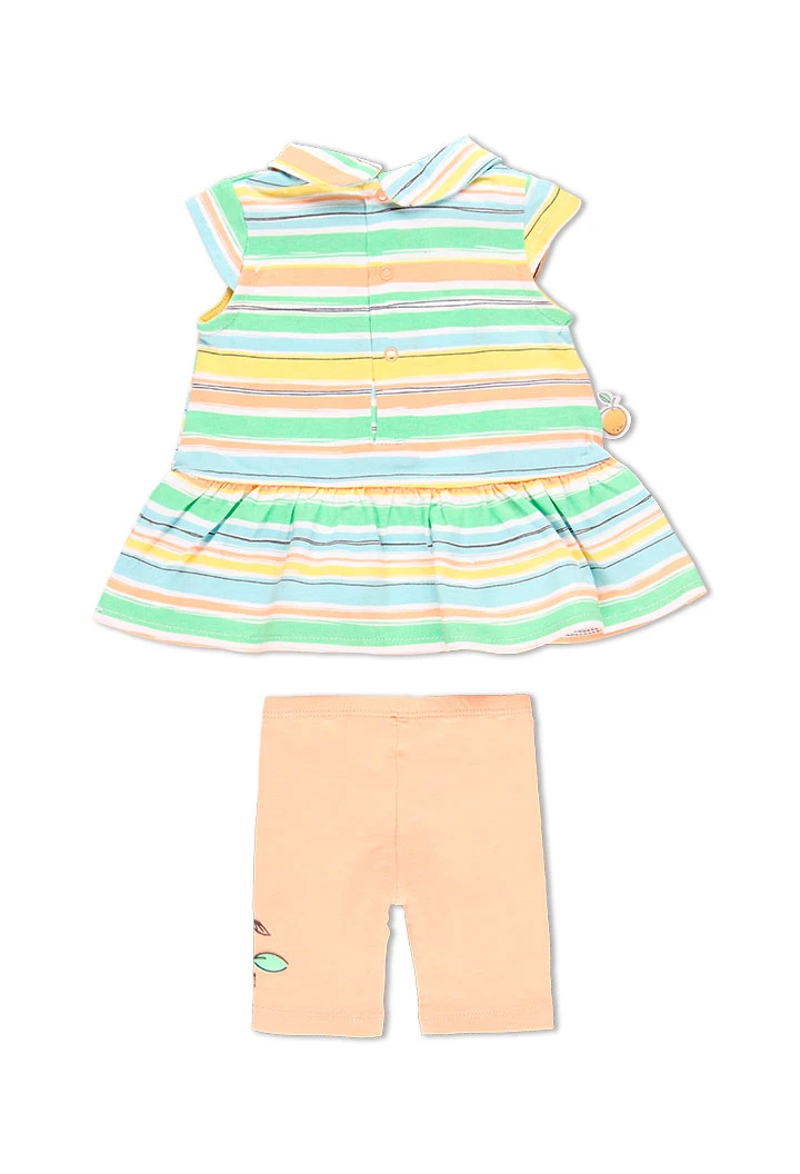 Pack en tricot bi matiere pour bébé fille