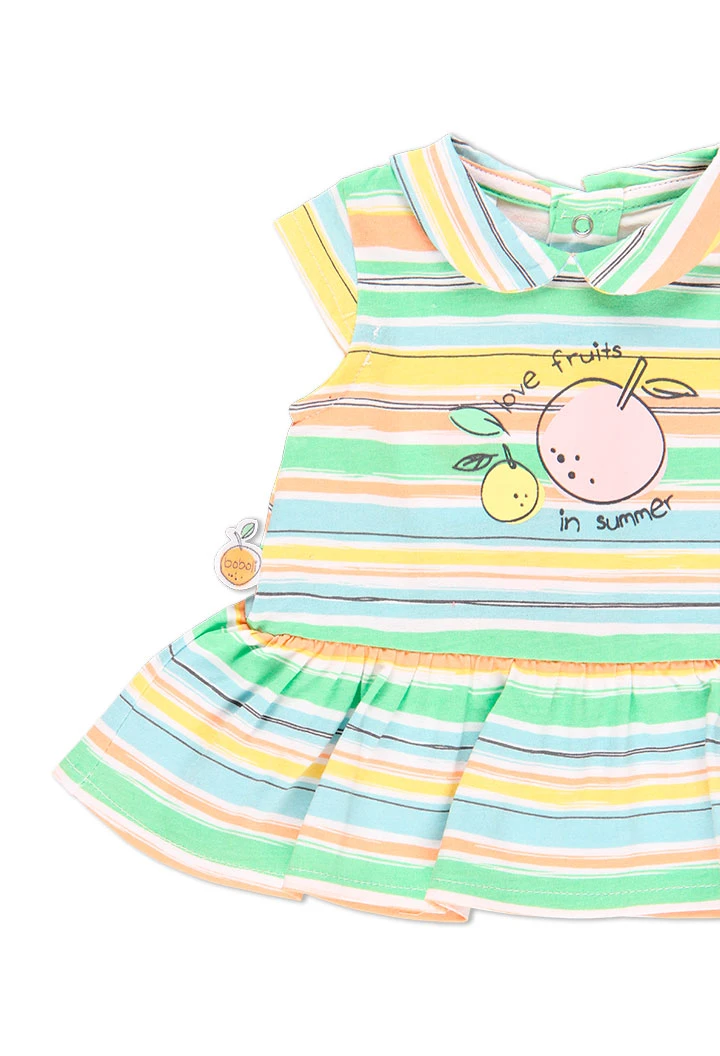 Pack en tricot bi matiere pour bébé fille